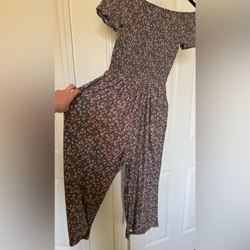 Floral Off Shoulder Romper Pants